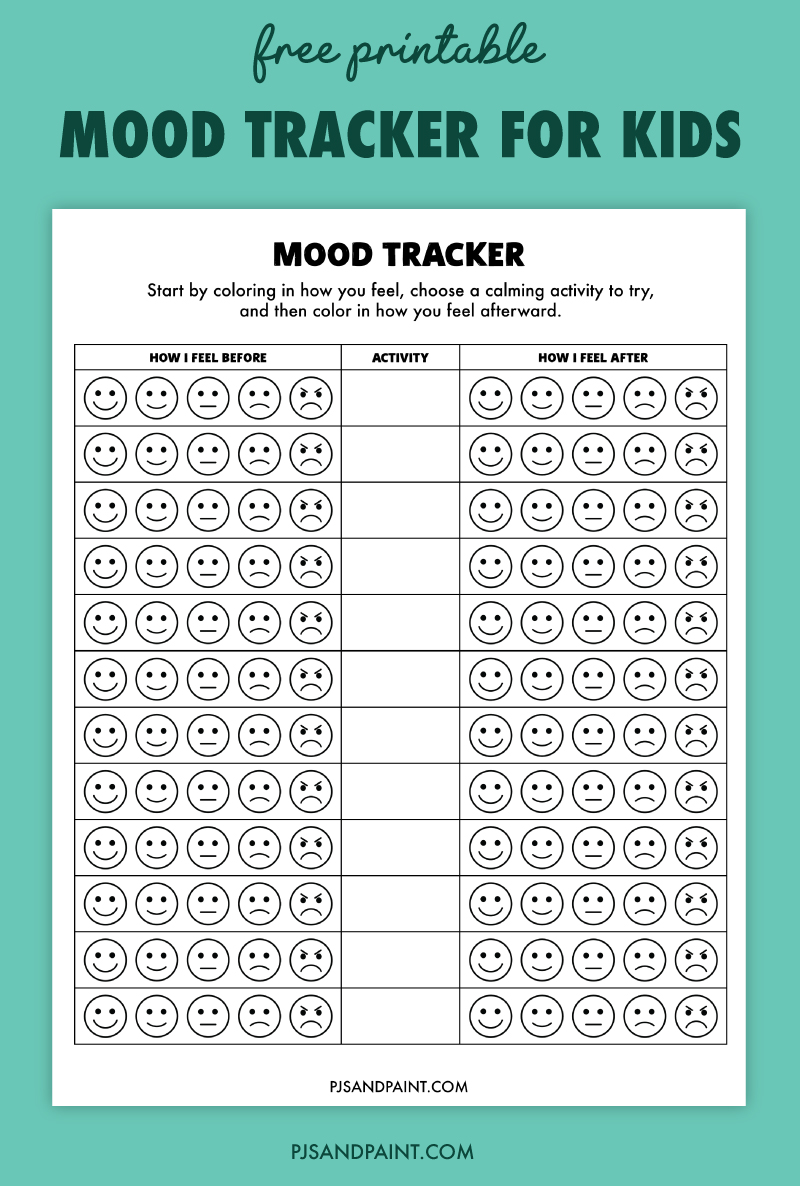 free printable mood tracker for kids
