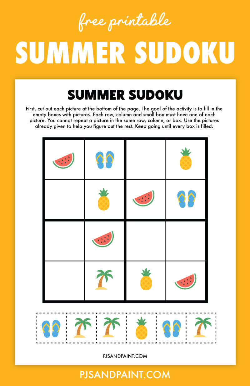 free printable summer sudoku