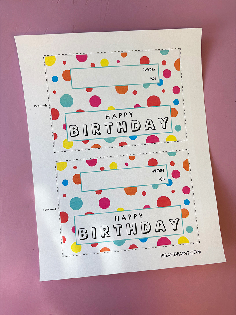 birthday bag topper printed