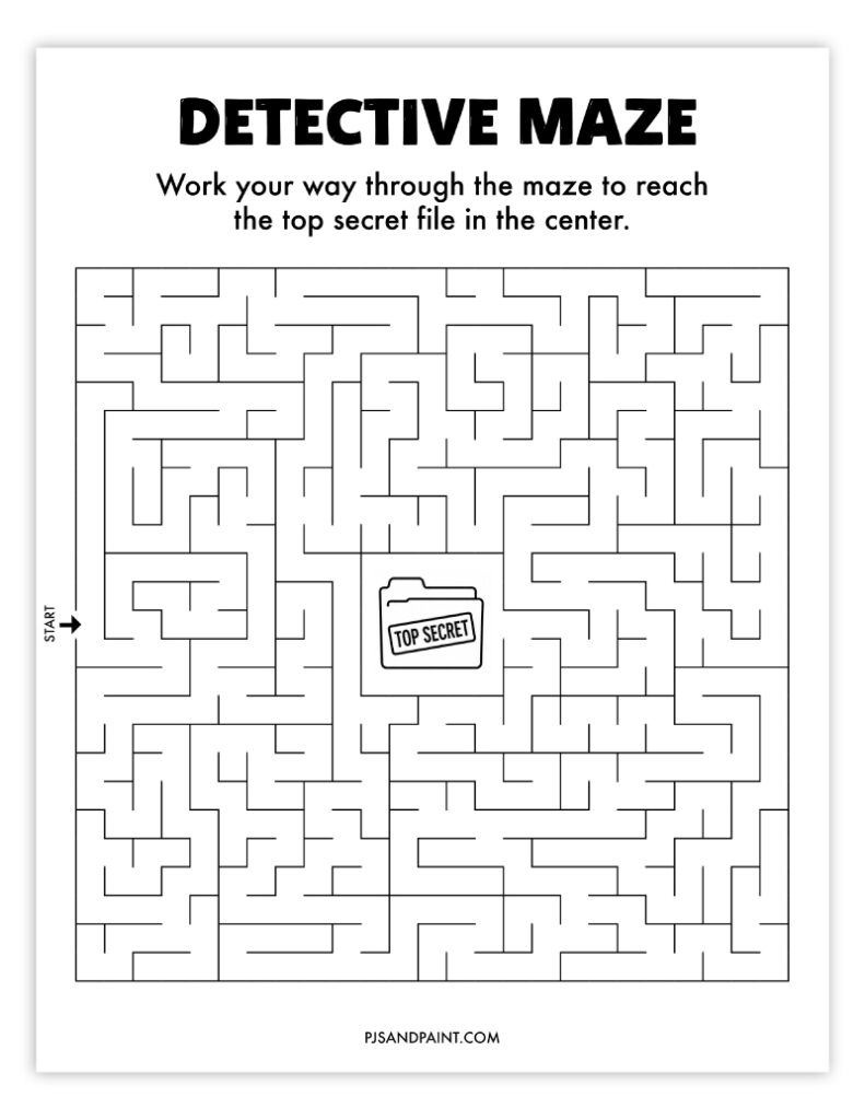 9 Free Printable Top Secret Detective Games & Activities for Kids - Pjs