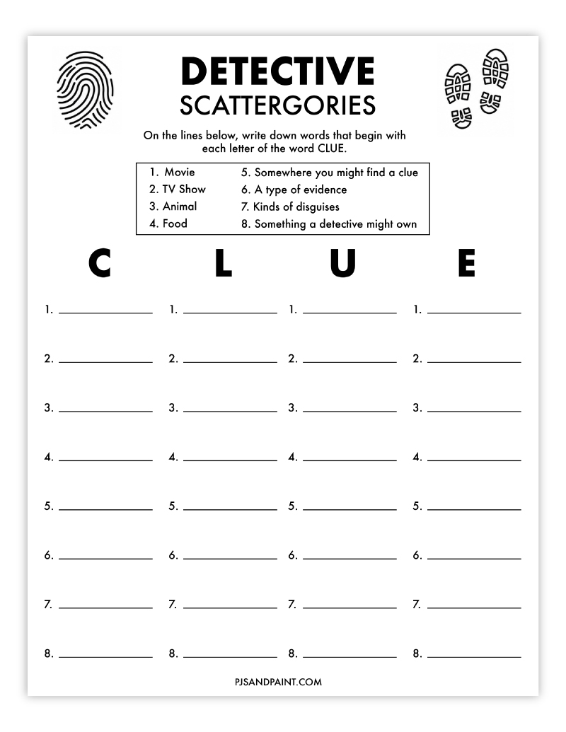 detective scattergories