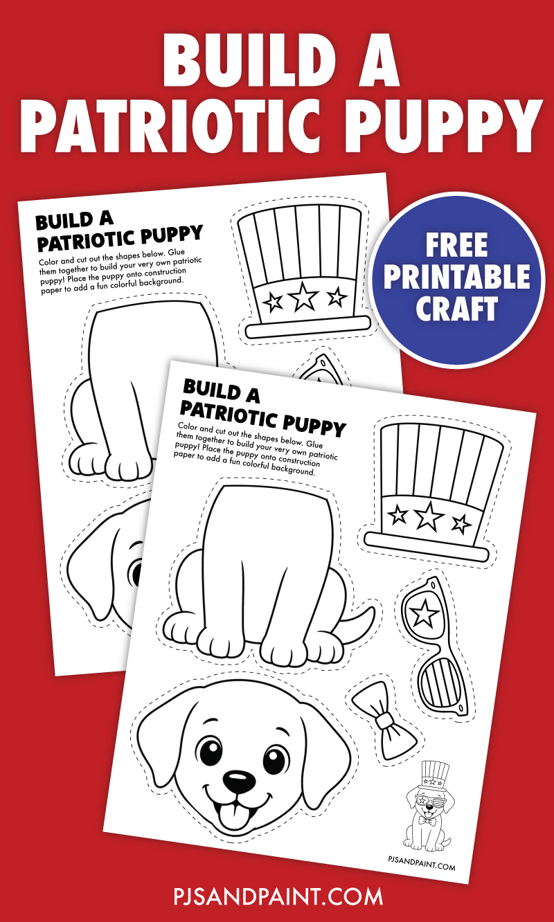 build a patriotic puppy free printable