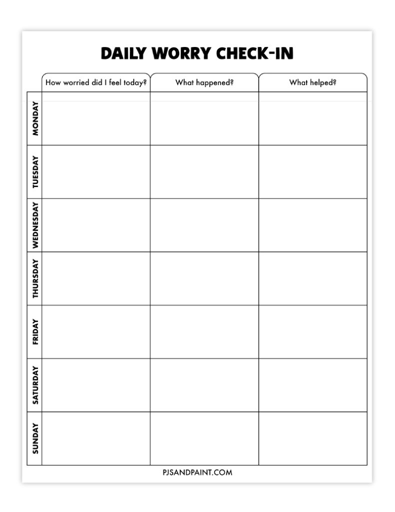 10 Free Printable Anxiety Relief Worksheets for Kids - Pjs and Paint