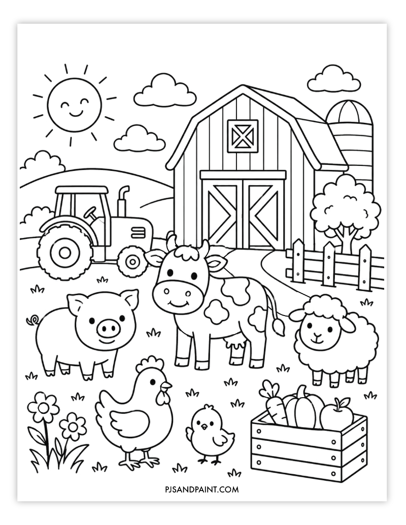 farm coloring page