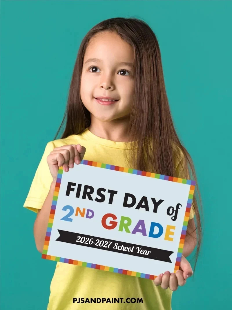 girl second grade sign 2026