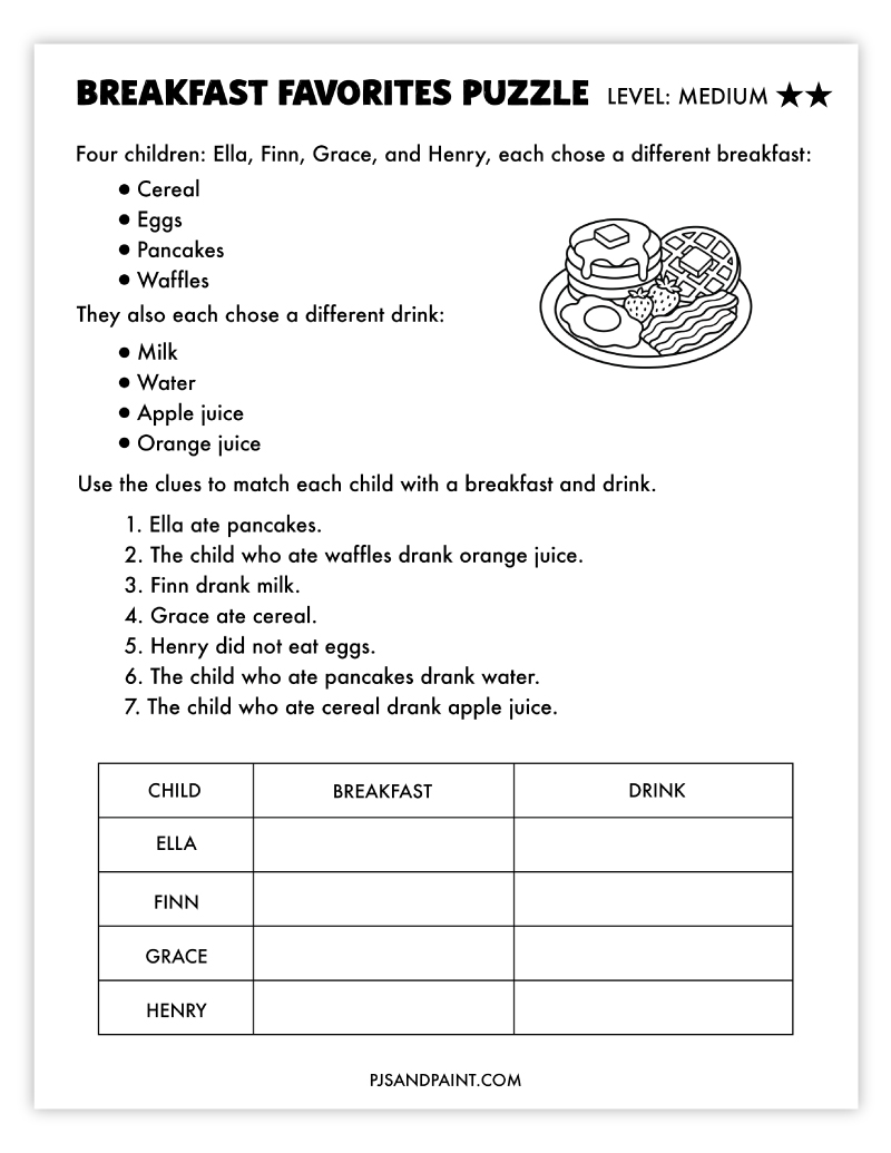 breakfast favorites puzzle