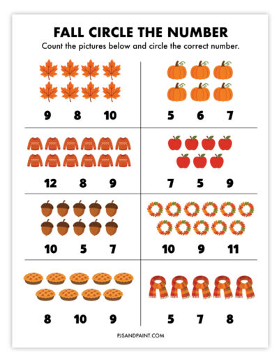 fall circle the number