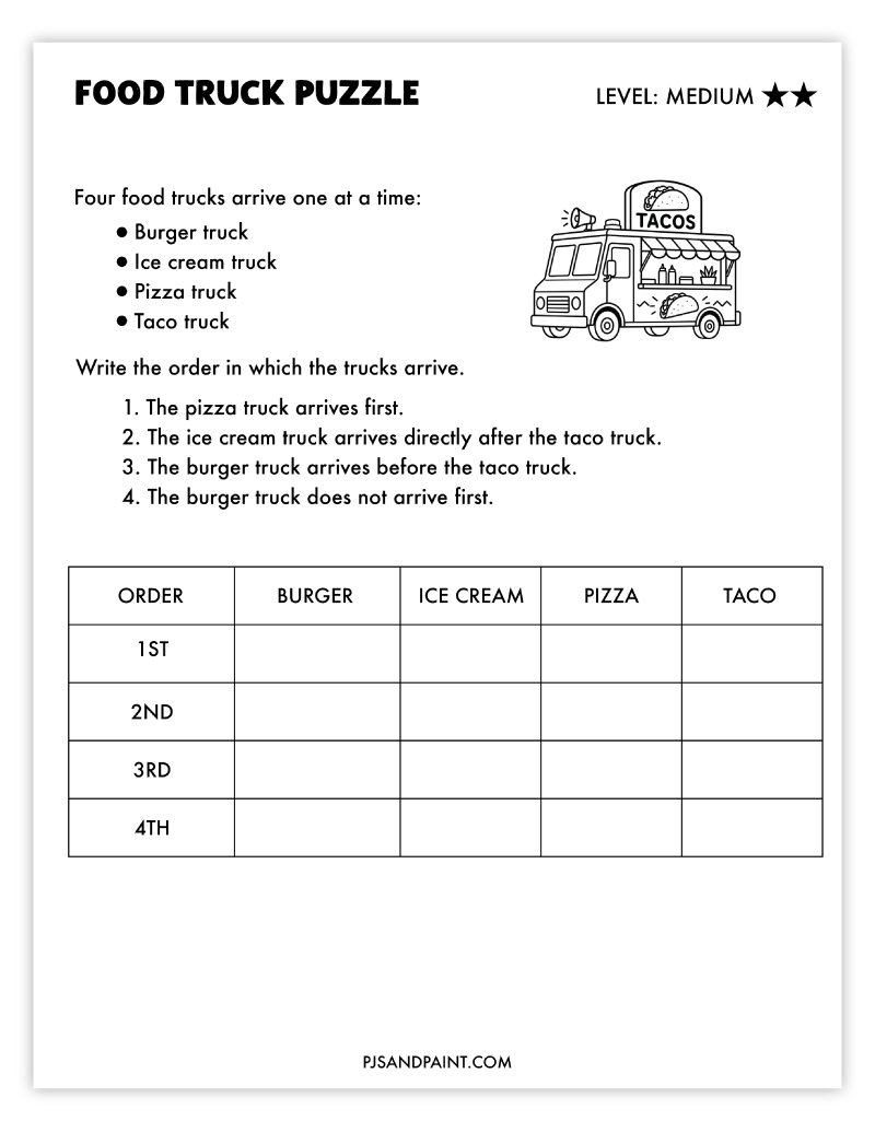 food truck puzzle