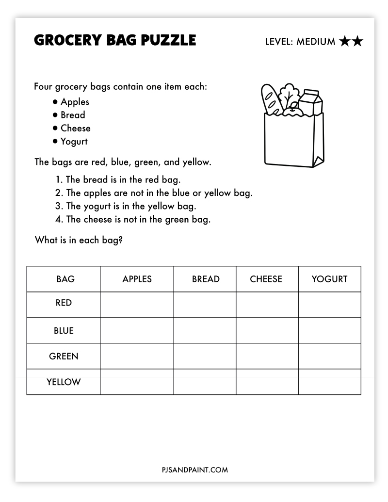 grocery bag puzzle