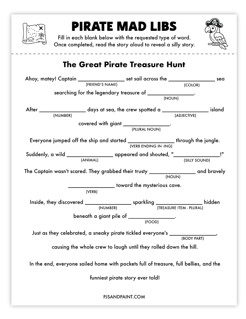 pirate mad libs