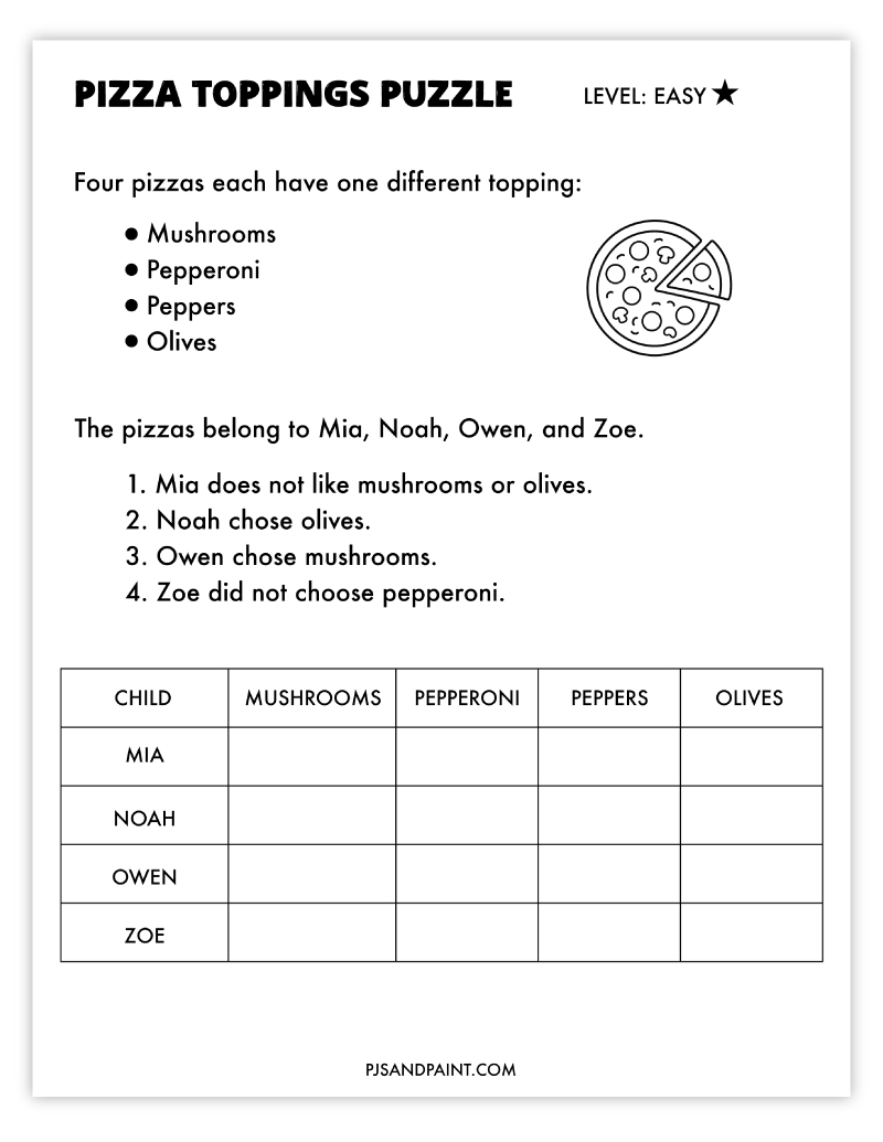 pizza toppings puzzle