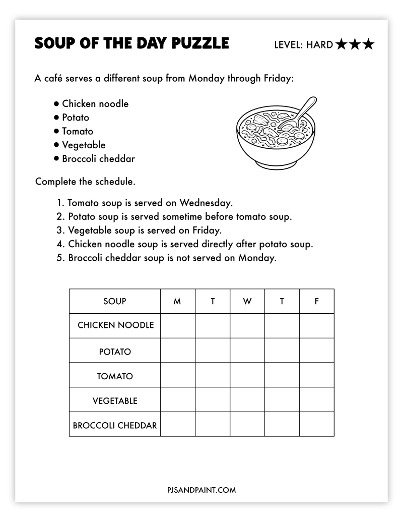 soup of the day puzzle