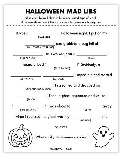 halloween mad libs