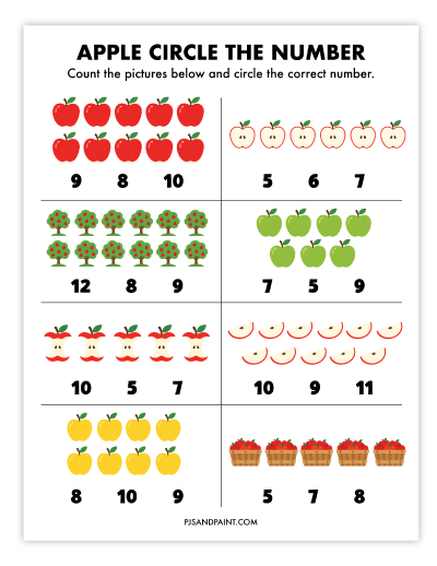 apple circle the number