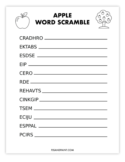 apple word scramble