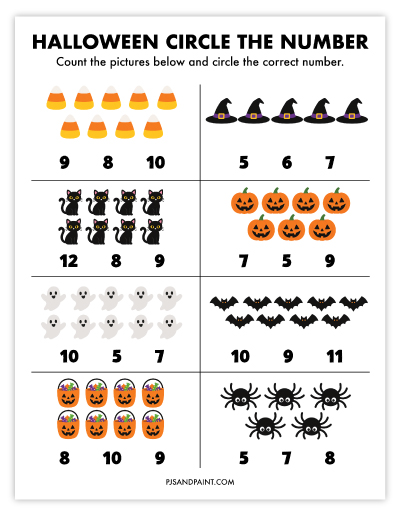 halloween circle the number