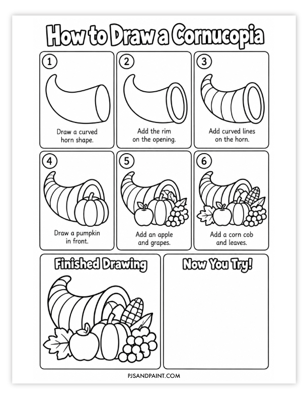 draw a cornucopia
