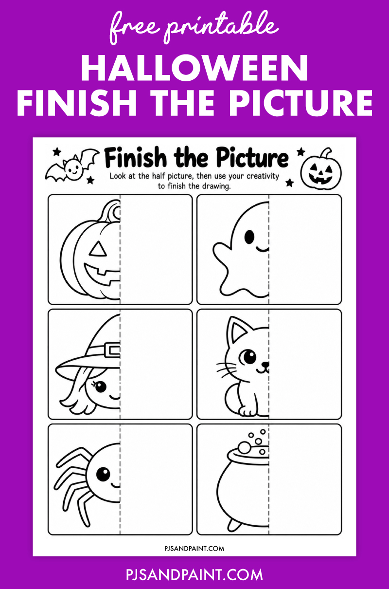 free printable halloween finish the picture