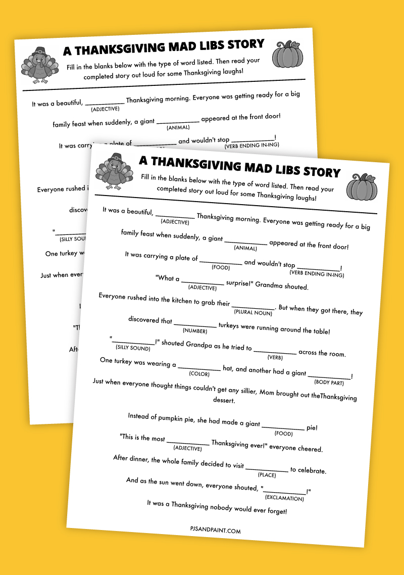 free printable mad libs thanksgiving