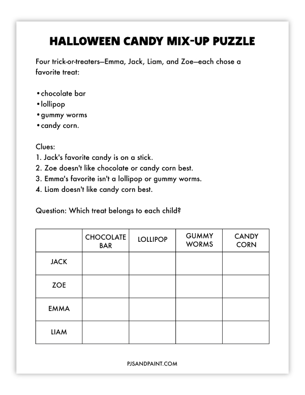 halloween candy mix up puzzle