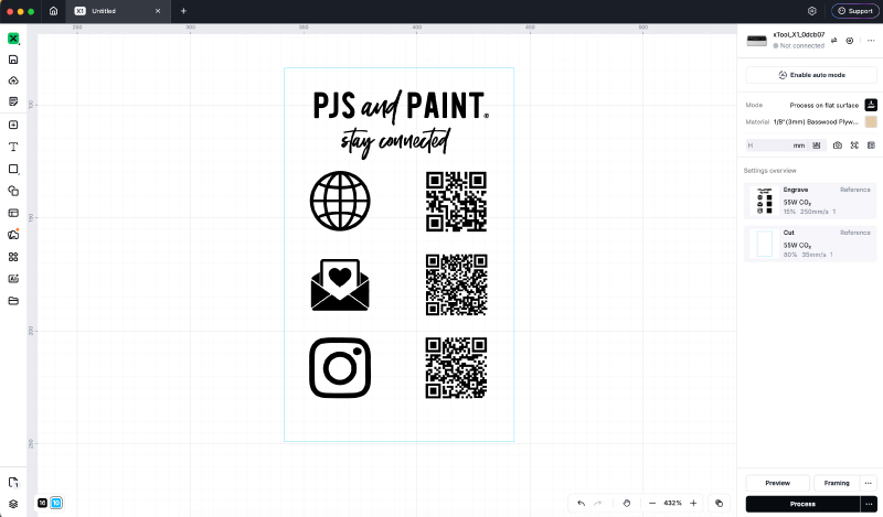 pjs and paint qr code