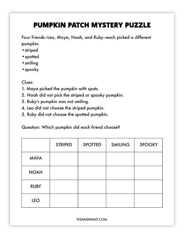 pumpkin patch mystery puzzle
